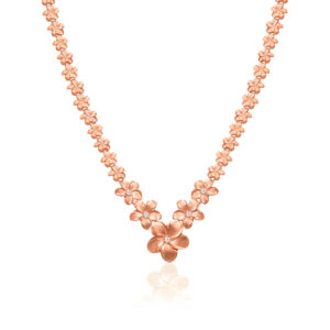 Rose Gold Plumeria Necklace