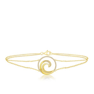 Deluxe Lustrous Diamond Wave Bracelet 16mm