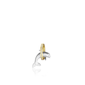 Diamond Two Tone Dolphin Pendant