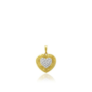 Diamond Heart Hawaiian Scroll Pendant