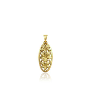 Ekolu Plumeria Classic Pendant 14K Gold