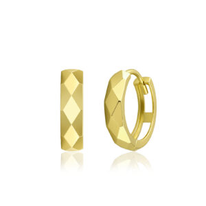 Diamond Cut Huggie Earrings