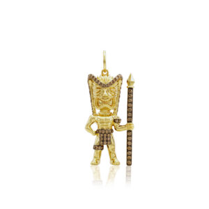Koa Diamonds Gold Tiki Pendant, 0.91ct
