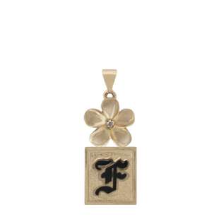 Hawaiian Initial Pendant #CJ-P0949D-Y14K