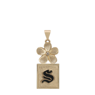Hawaiian Initial Pendant #CJ-P0949D-Y14K