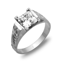 Plumeria French Mount Ring #CJ-R0981-W14K