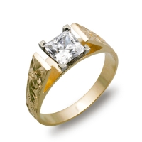 Plumeria French Mount Ring #CJ-R0981-Y14K